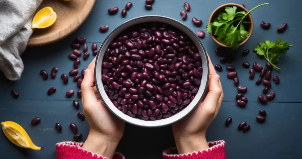 Why do black beans turn purple