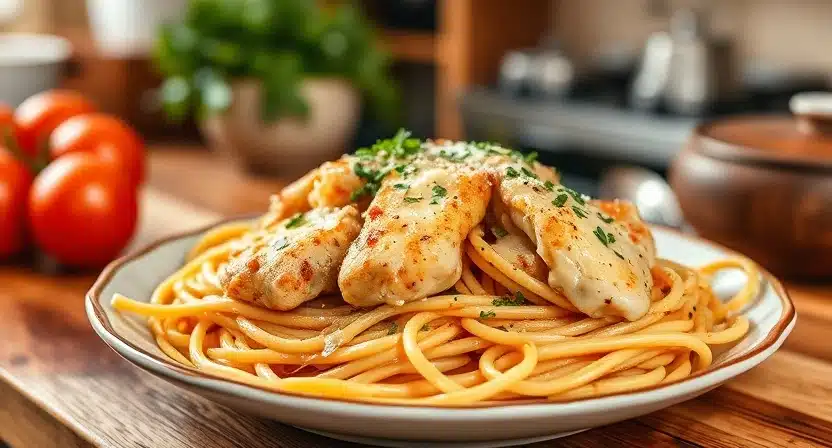 garlic parmesan chicken pasta