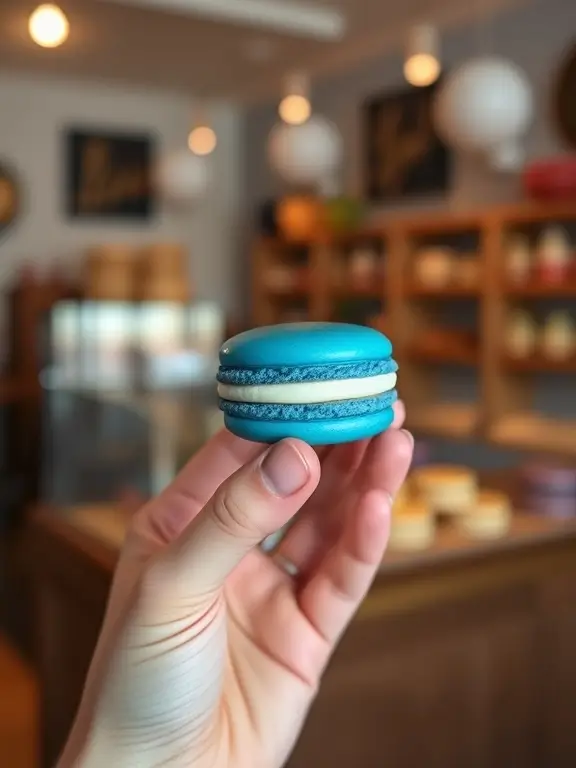 What flavor is a blue macaron