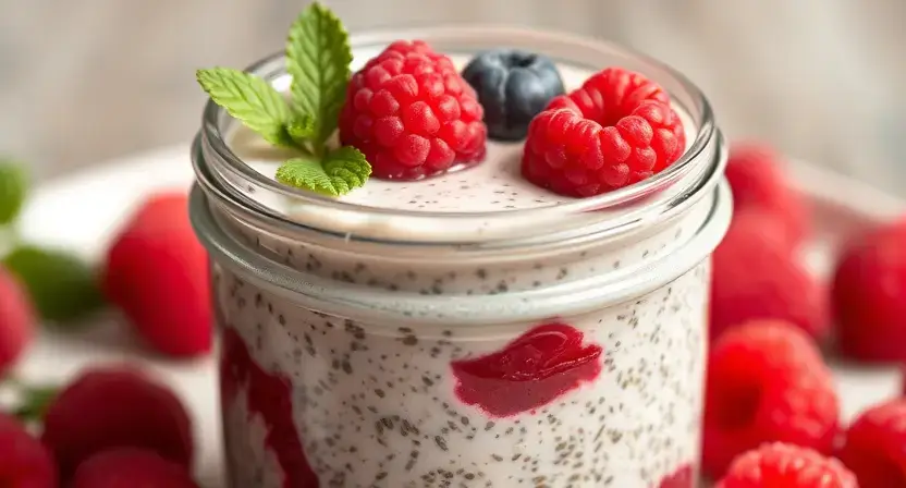 chia seed raspberry pudding