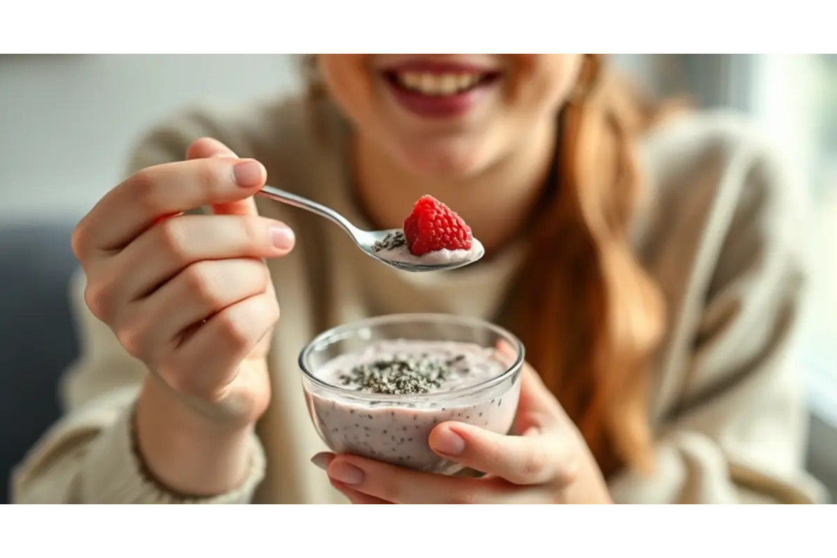  chia seed raspberry pudding