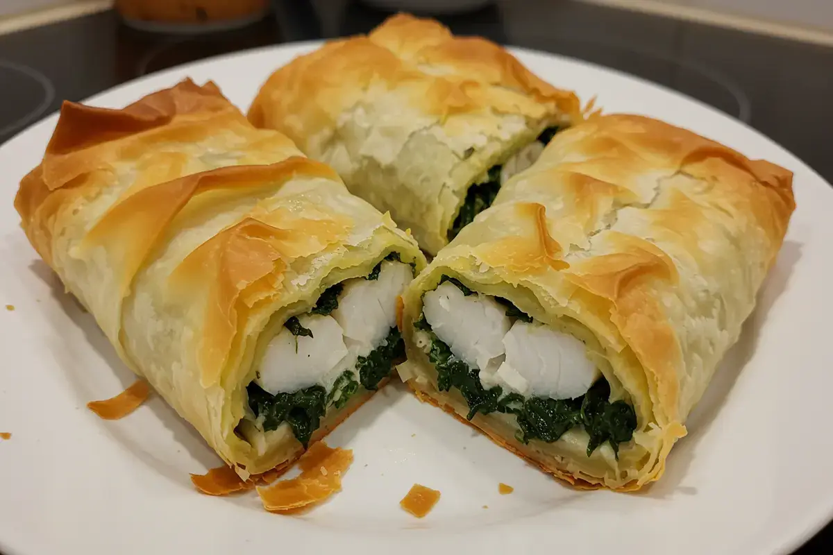 halibut and spinach wrapped in filo recipe