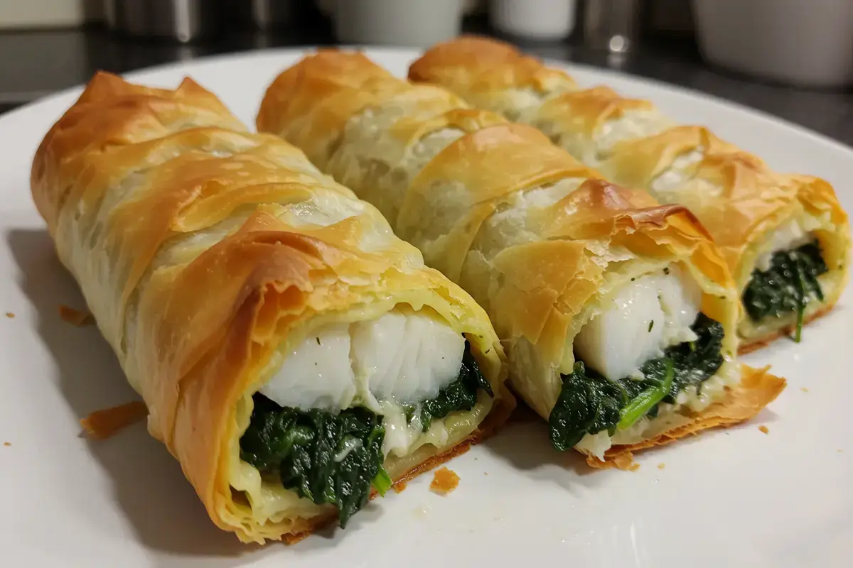 halibut and spinach wrapped in filo recipe