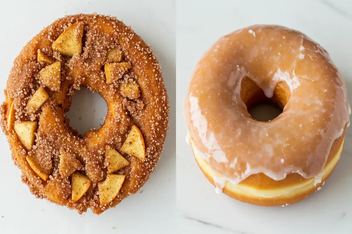 What's the difference between an apple fritter and an apple donut