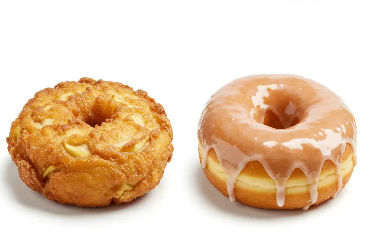 What's the difference between an apple fritter and an apple donut